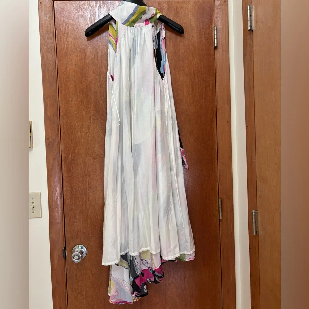 Anthropologie Multicolor Asymmetrical Shell 100% Silk Dress - Picture 14 of 16